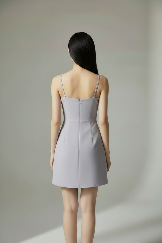 PURPLE BUTTERFLY APPLIQUÉ MINI DRESS