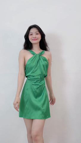 BV GREEN CRISS CROSS DRESS