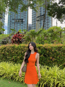 ORANGE SLEEVELESS TOP