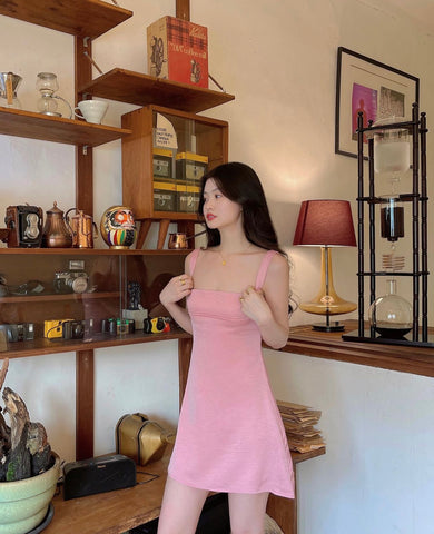 FRENCH PINK A-LINE DRESS