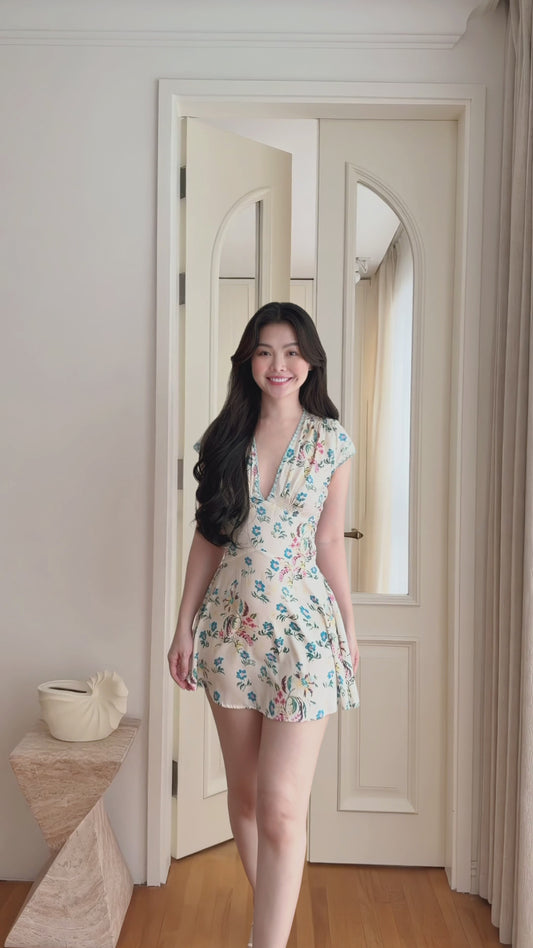 SATIN FLORAL DRESS