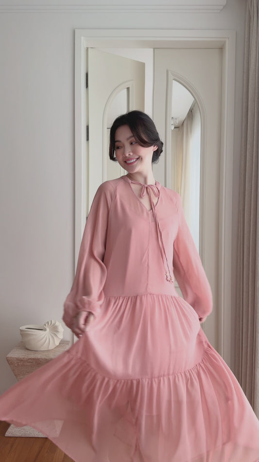 DREAMY DUSTY PINK MAXI DRESS
