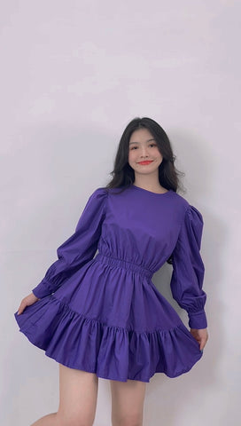 PURPLE TIERED DRESS