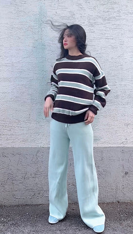 MINT GREEN AUTUMN WINTER HIGH WAIST PANTS