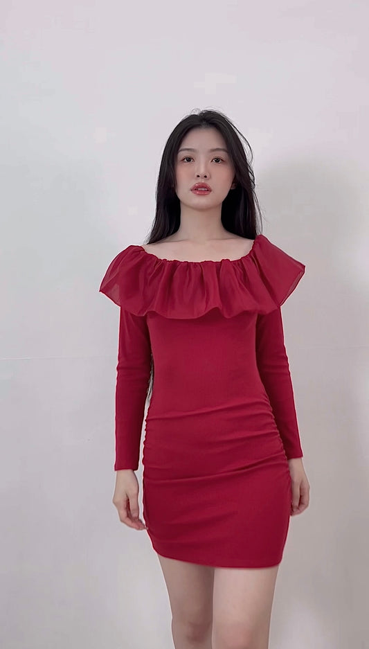 LONG SLEEVES BODY-CON MINI DRESS