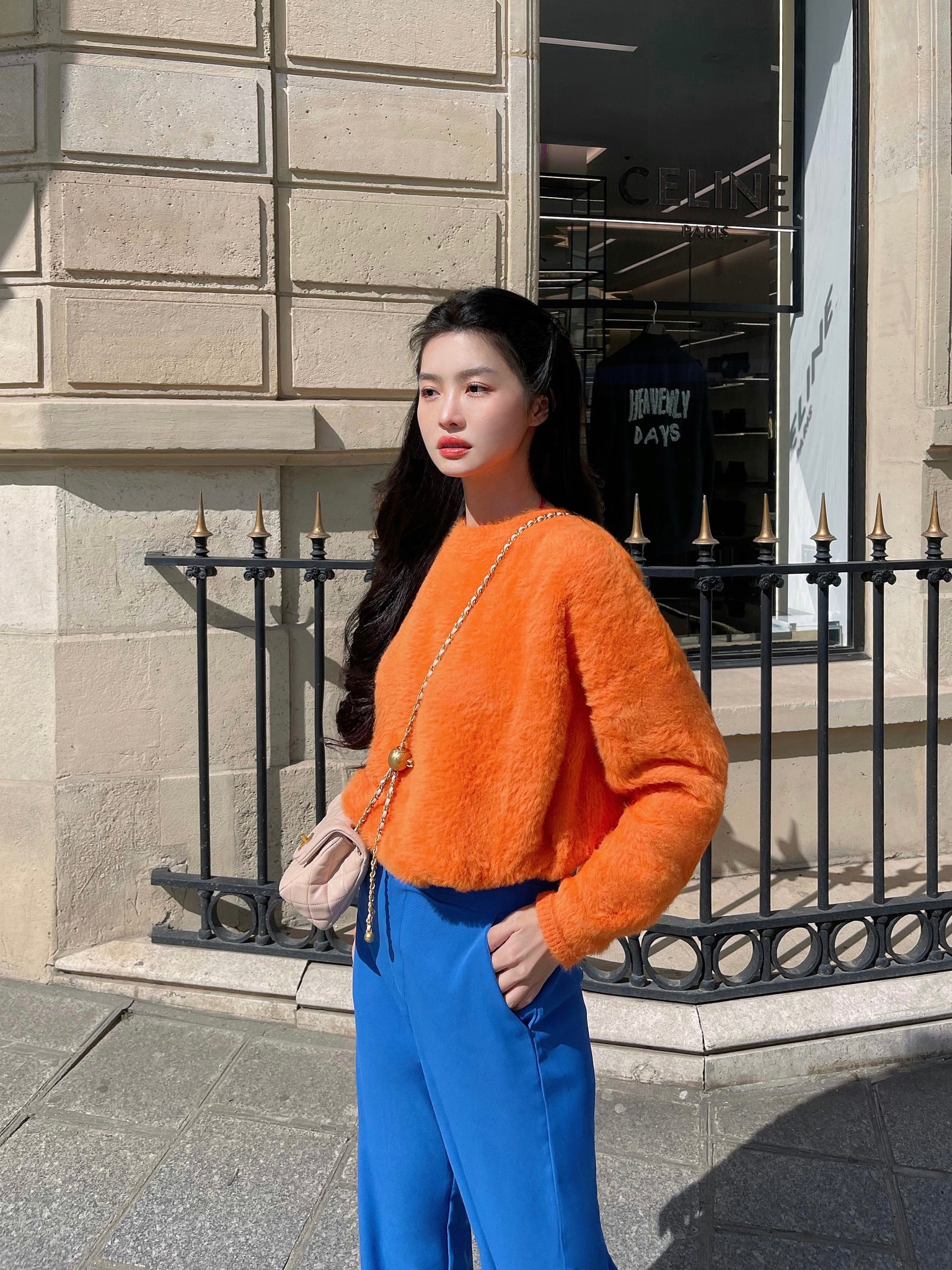 KOREA ORANGE FLUFFY SWEATER