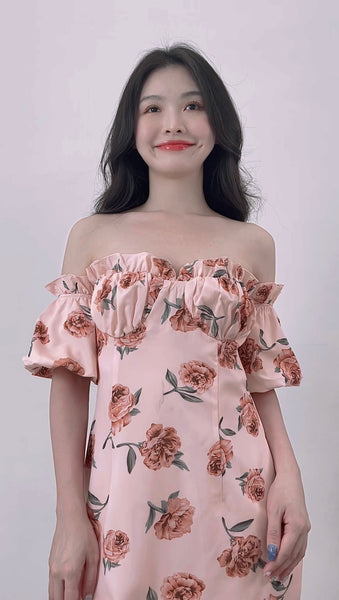 OFF SHOULDER FLORAL PRINT DRESS