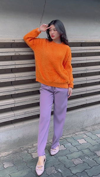 KOREA ORANGE FLUFFY SWEATER