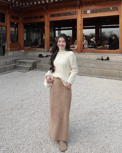 BROWN WOOL SKIRT