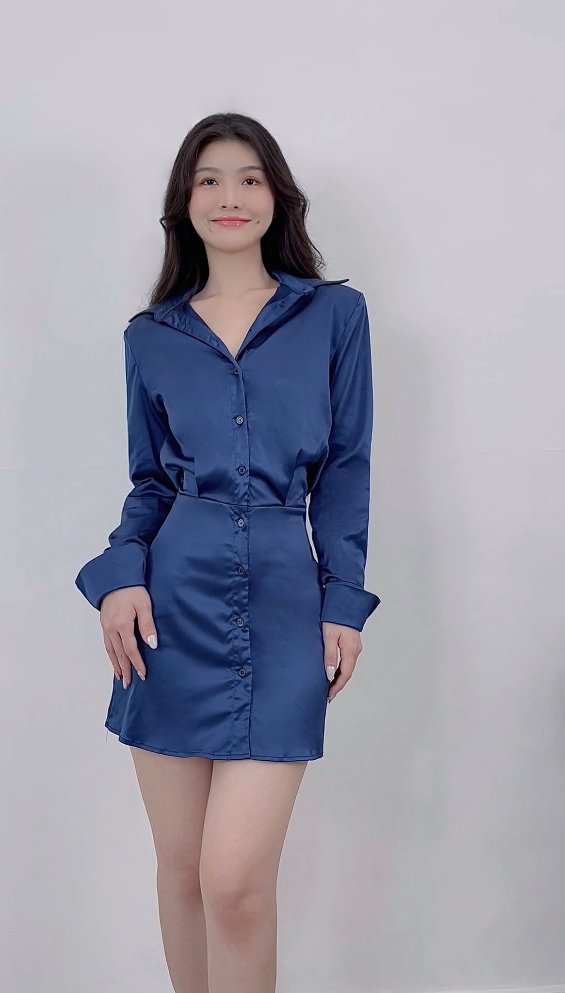 LONG SLEEVES SATIN DRESS